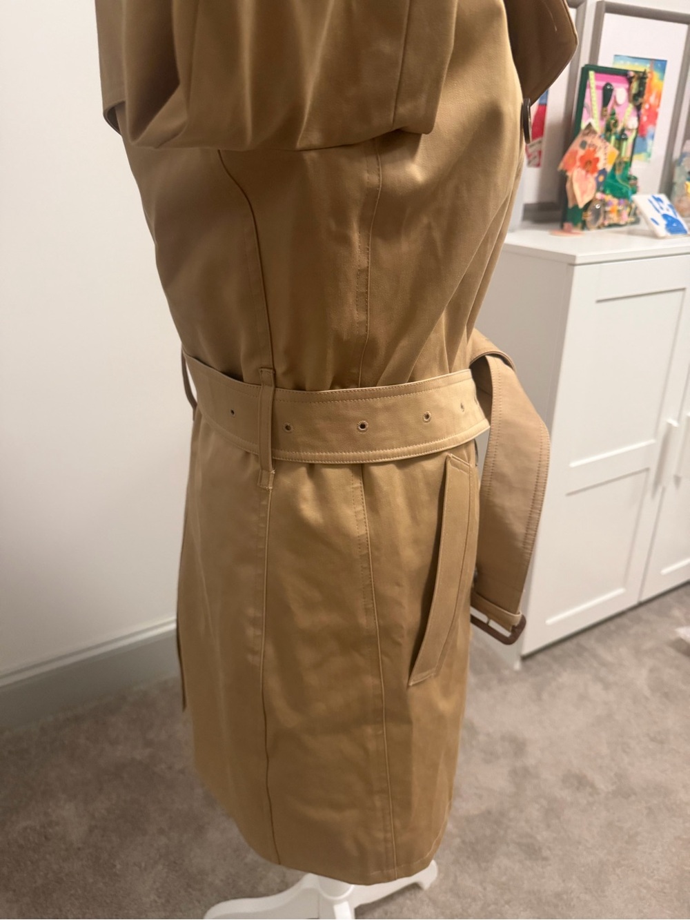 Burberry London Kensington Honey Beige Trench Coat Detachable Wool Liner Fit S/2 - Picture 4 of 16